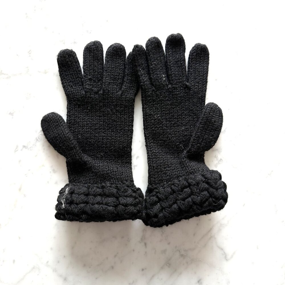 Armani Exchange Wool Gloves Black for Women